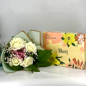 Coffret “Murj Vanille Caramel” & Bouquet Élégant
 -Oran-Ref:222