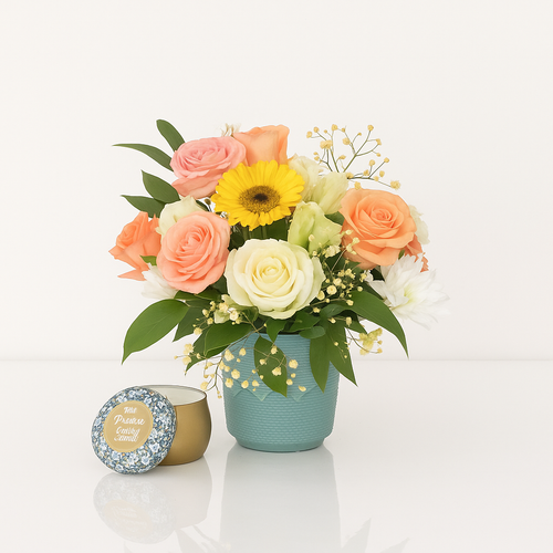 Fleurs & Bougie parfumée -Alger- rèf:2103