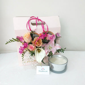 Sac à fleurs & Bougies parfumées  rèf:2103