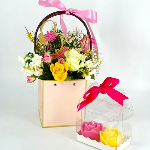 Fleurs & Bougies « Happy Women’s day » rèf:2103